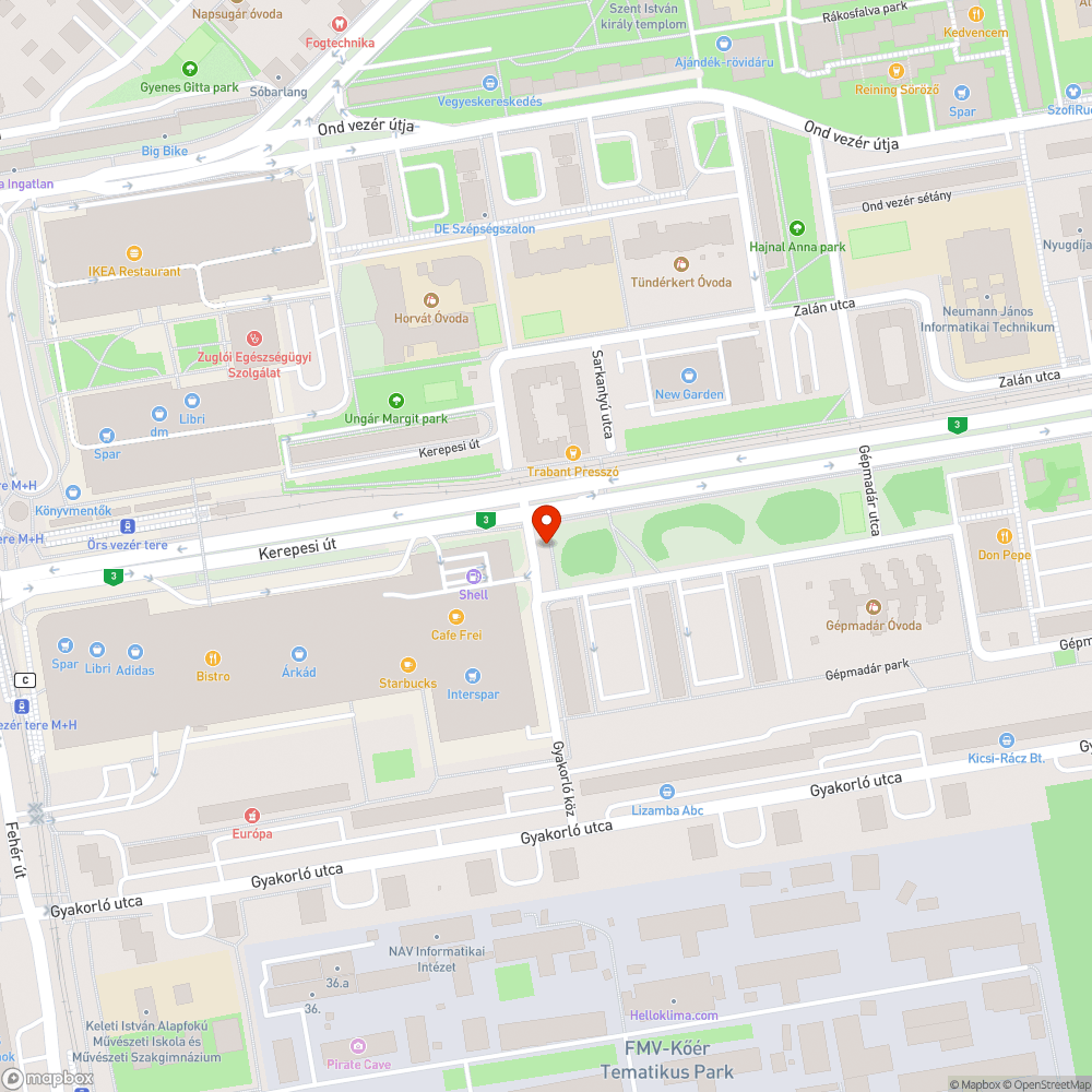 Rossz fedél bejelentés helye