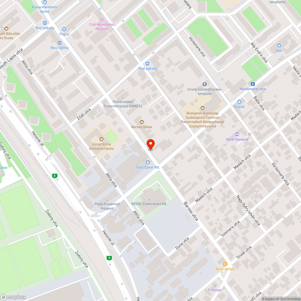 Kátyús buszmegálló bejelentés helye