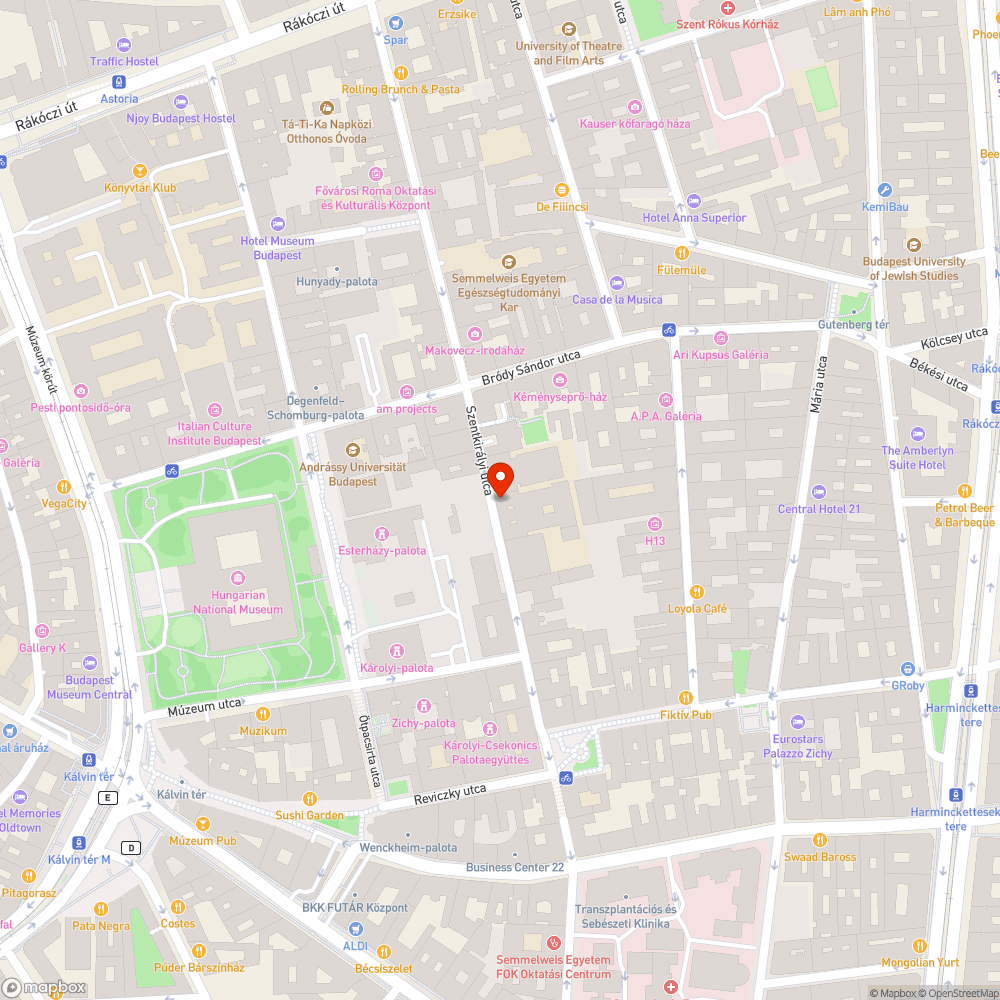 zászlók kihelyezése - Pázmány Péter Katolikus Egyetem (Szentkirályi utca) bejelentés helye