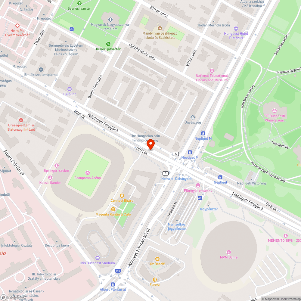 Üllői úton a felüljáró alatt elhagyott Twingo bejelentés helye