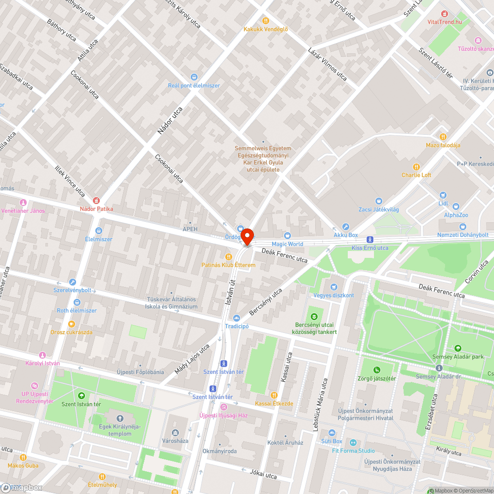 Kátyúk és gödrök a parkolóban bejelentés helye