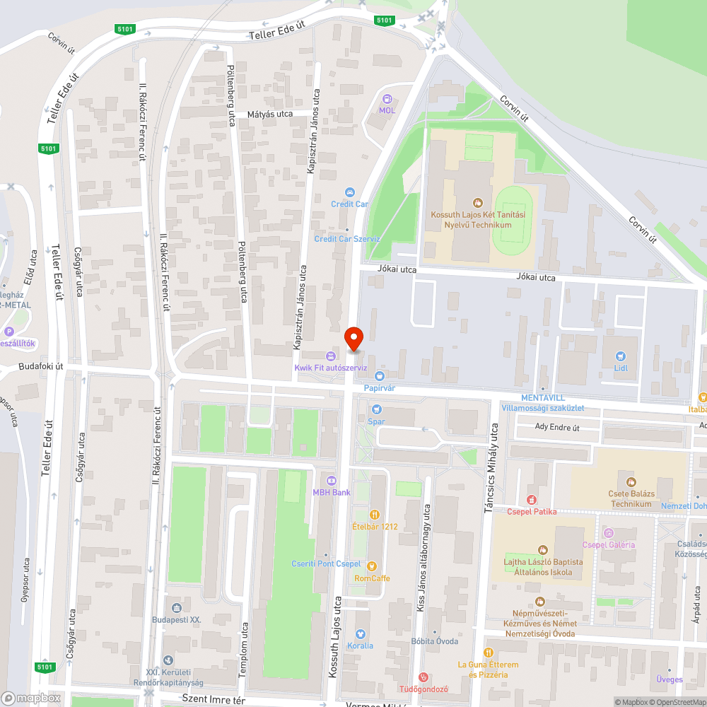 Felszedett beton a kerékpárúton bejelentés helye