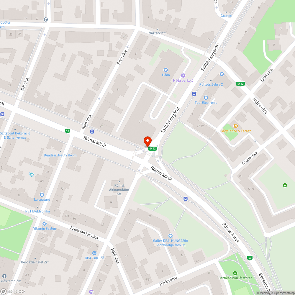 Elkopott zebra felfestés - Szilléri sgt. és Római krt. sarka bejelentés helye