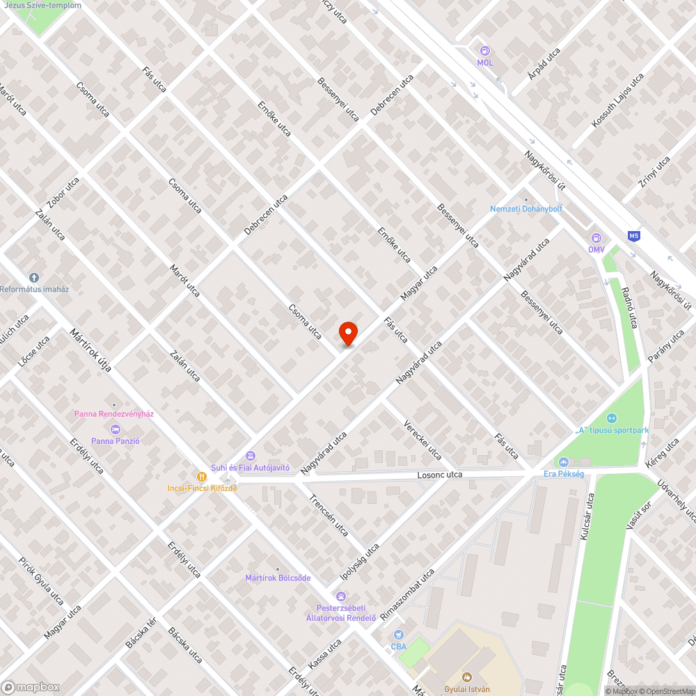 Kátyú bejelentés helye