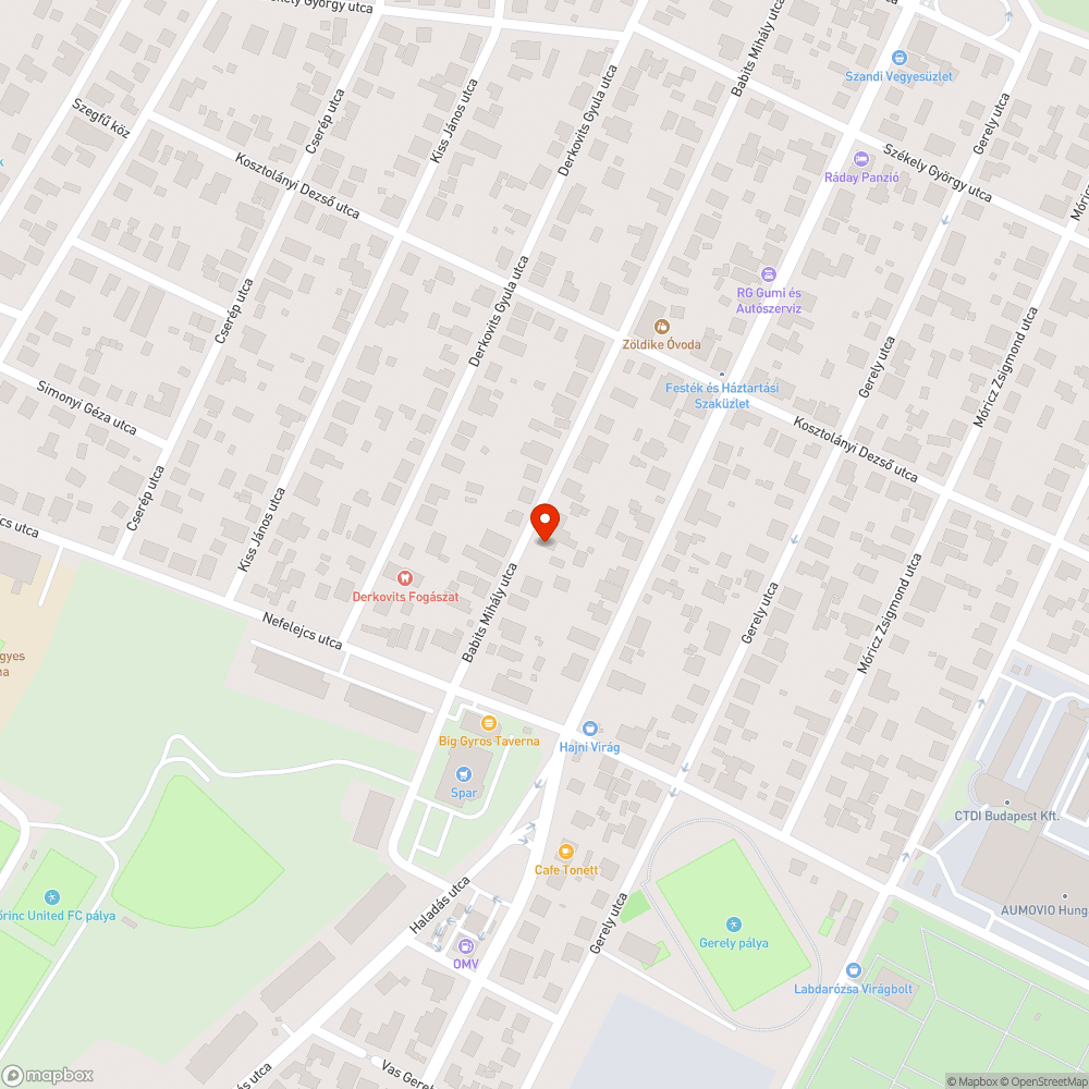 Kiégett utcai lámpa bejelentés helye