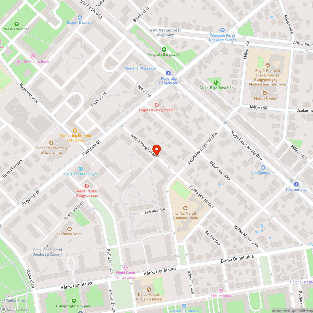 Kátyú a Kaffka Margit utcában bejelentés helye