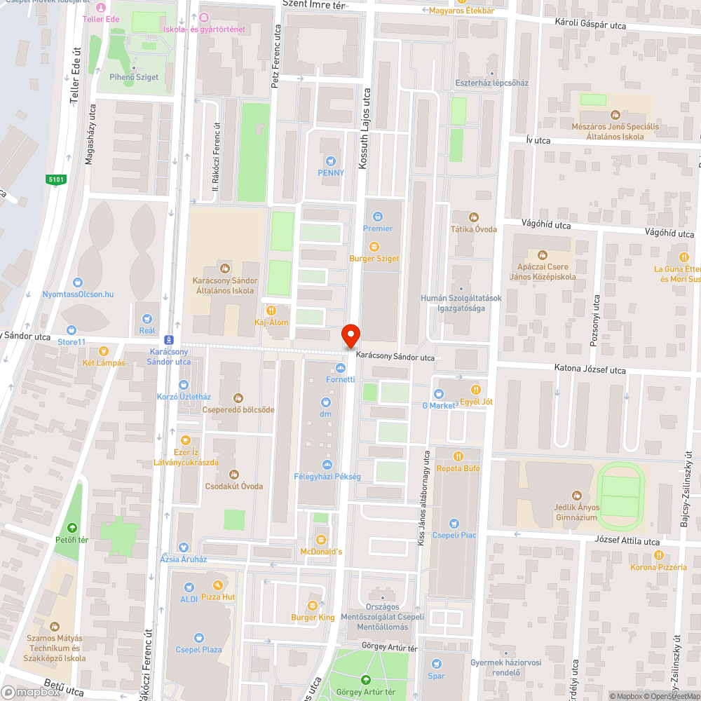 Hiányzó fényterelő bejelentés helye