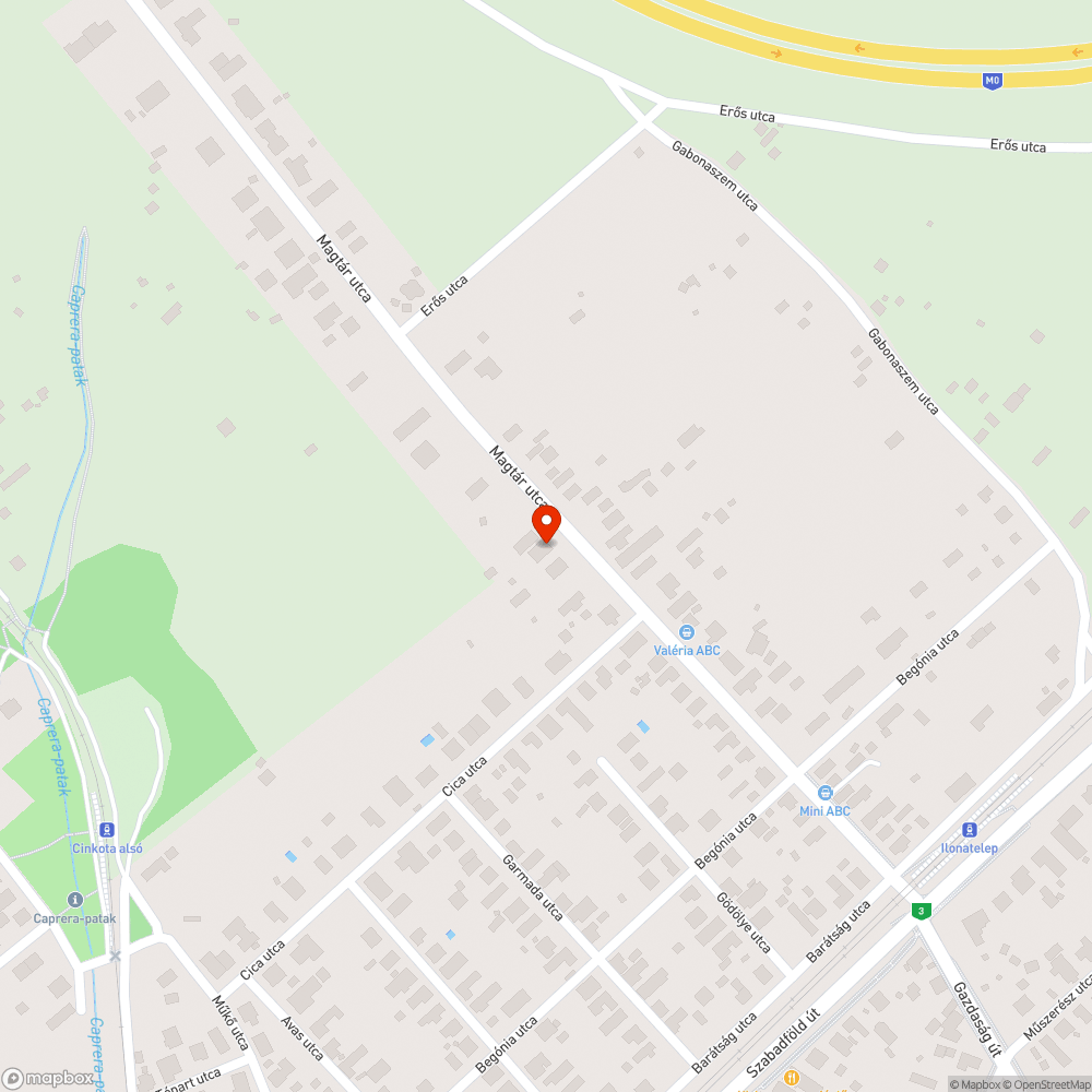 Hiányzó járda bejelentés helye