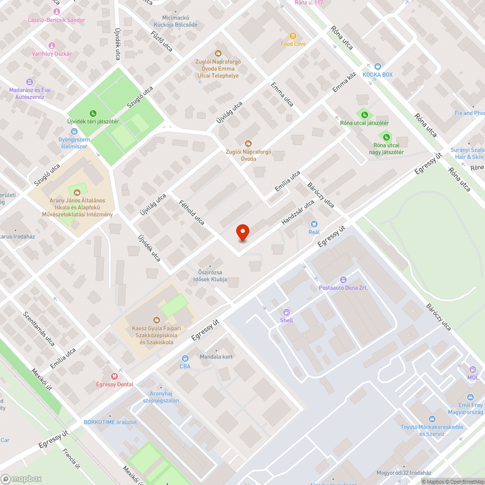 Hiányos aszfalt bejelentés helye