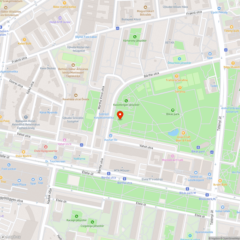 Bikás park széteső padok bejelentés helye