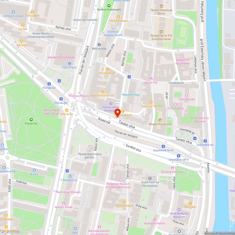 Hibás felfestés az Árpád hídi kerékpárút budai végén bejelentés helye