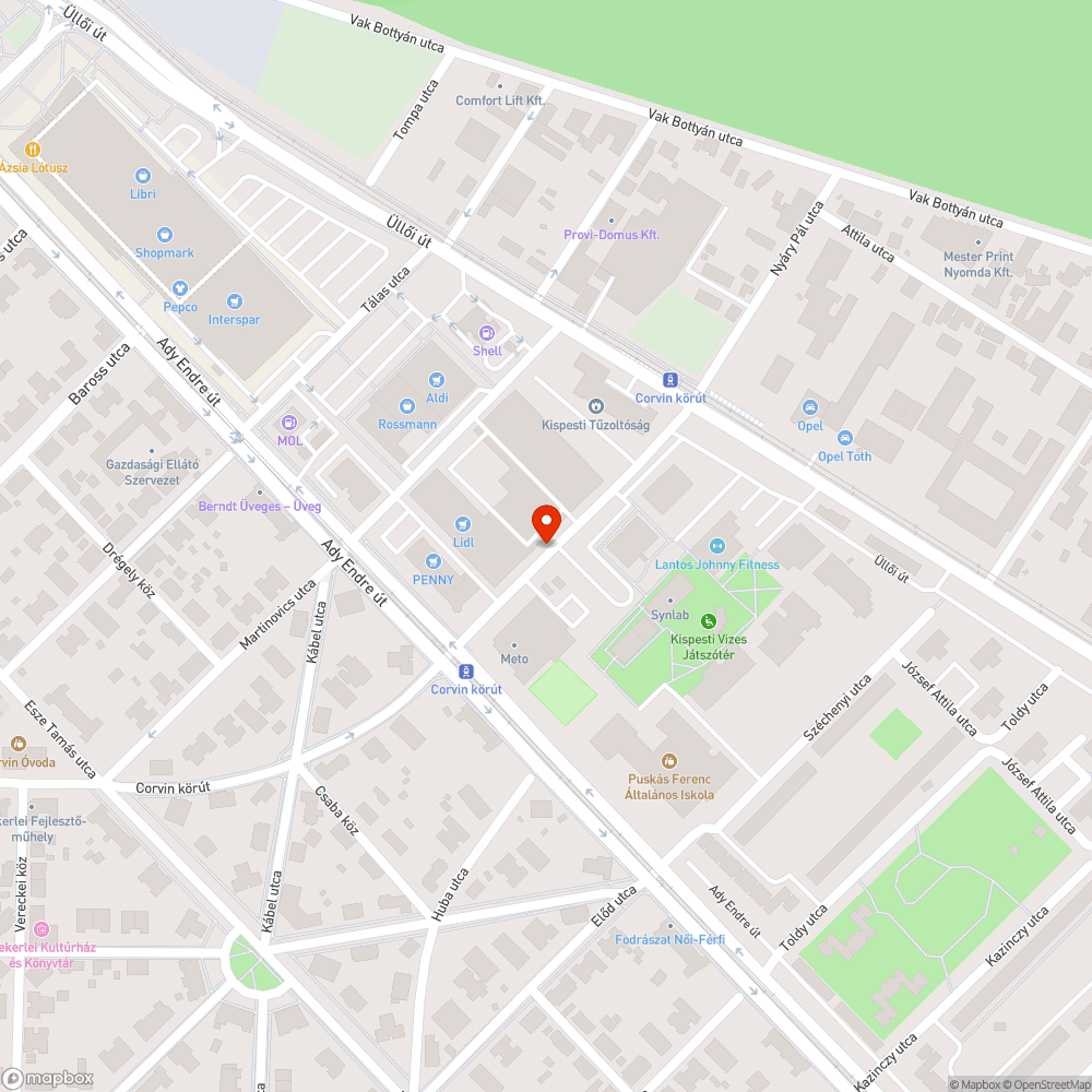 kispest, utcai lámpák bejelentés helye