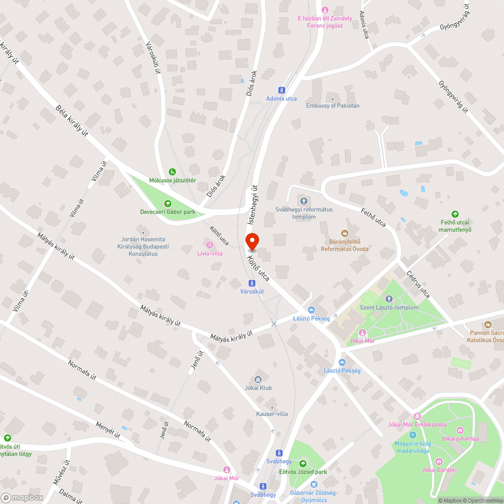 kátyú bejelentés helye