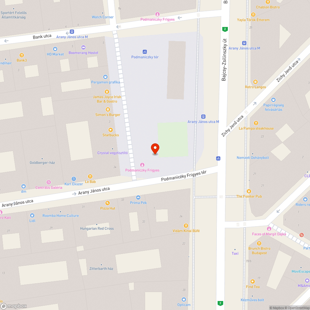 Graffiti a Podmaniczky szobornál bejelentés helye