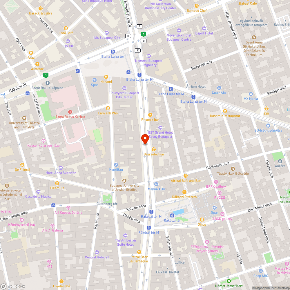 József körút 19-25. bejelentés helye