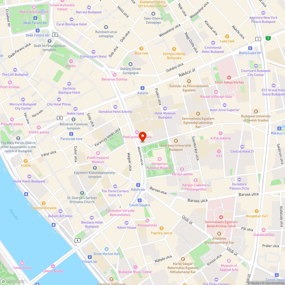 Múzeum körút bejelentés helye