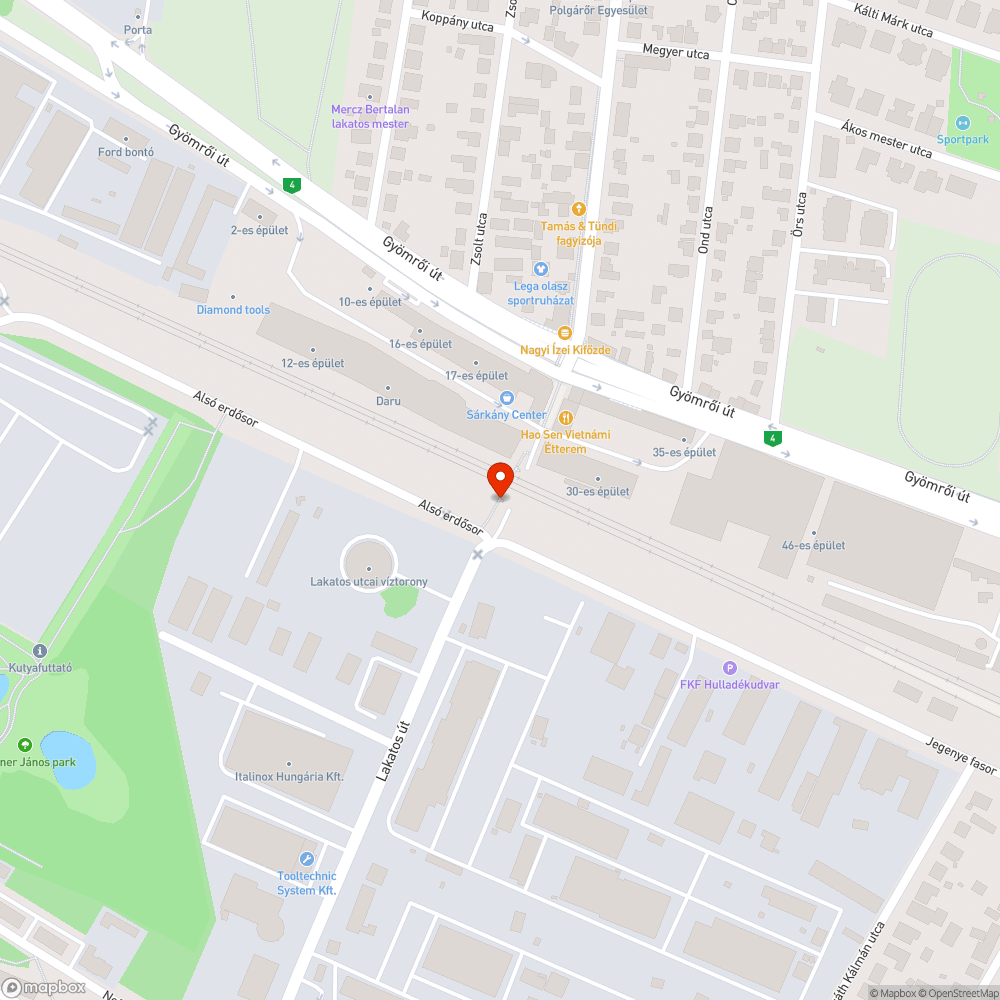 Levert világítótest - Jegenyefasor felüljáró bejelentés helye