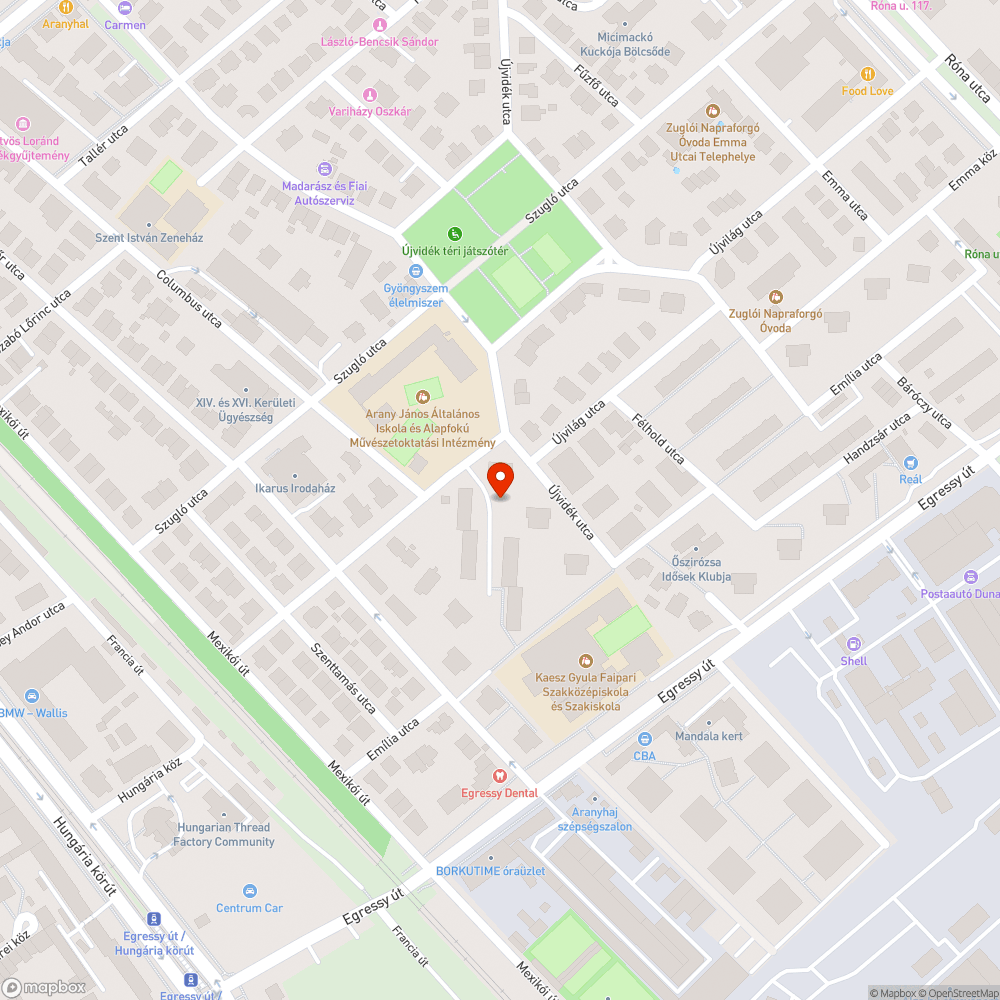 Sérült lámpa bejelentés helye