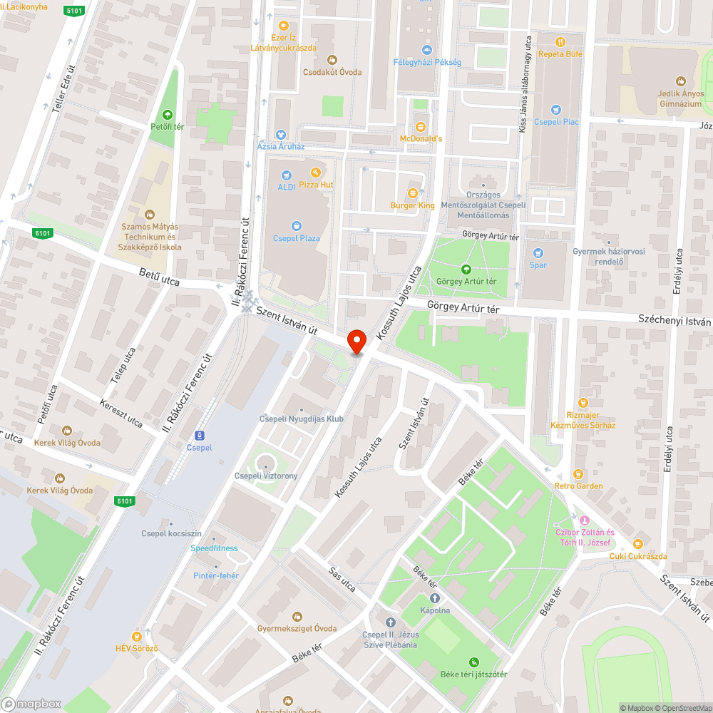 Beszakadt járda bejelentés helye