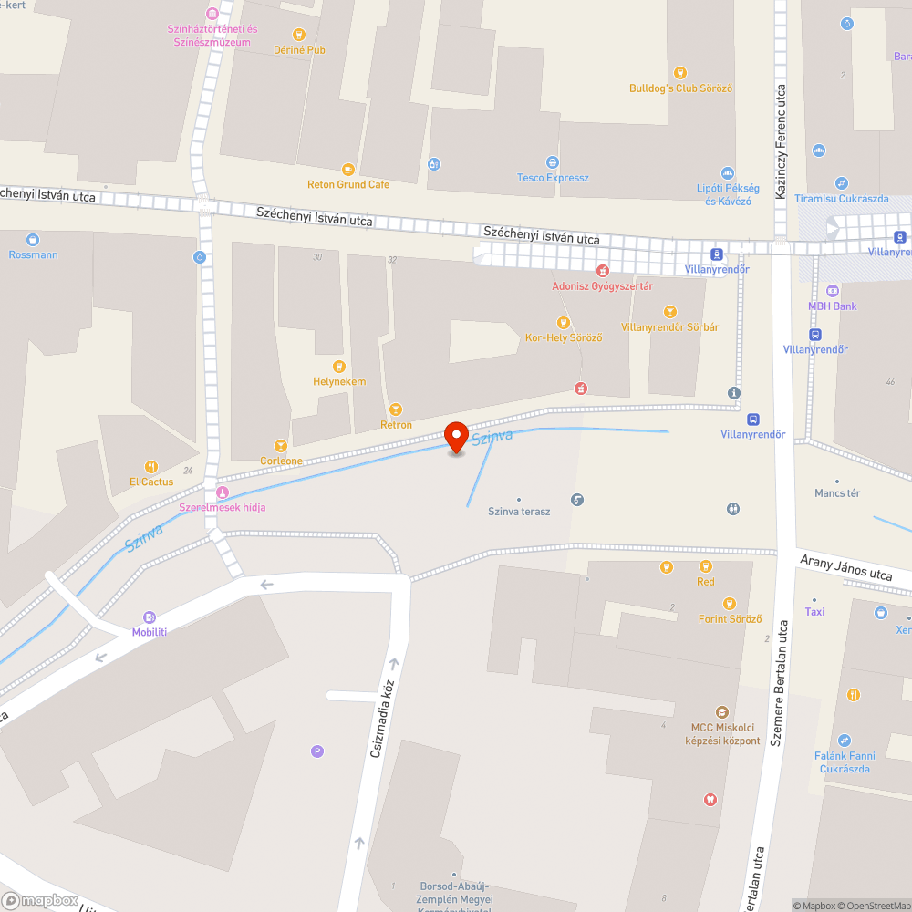 Alacsony vízállás mellet szemetes Szinva meder bejelentés helye