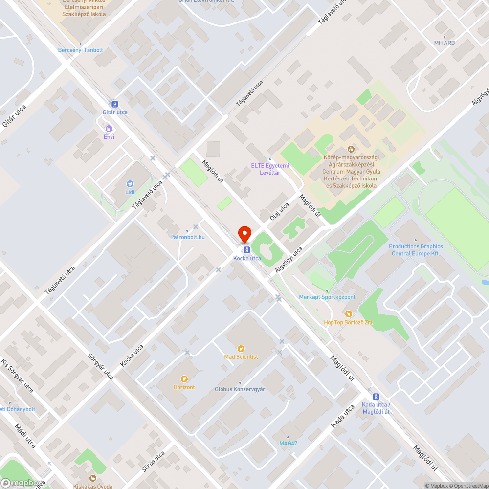 Graffitis váró (Kocka utca) bejelentés helye