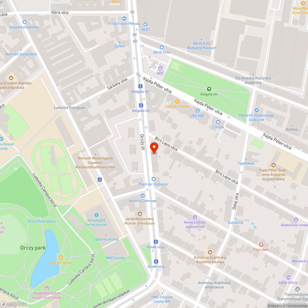 Elhagyott - valószínűleg üzemképtelen - autó az Orczy úton bejelentés helye