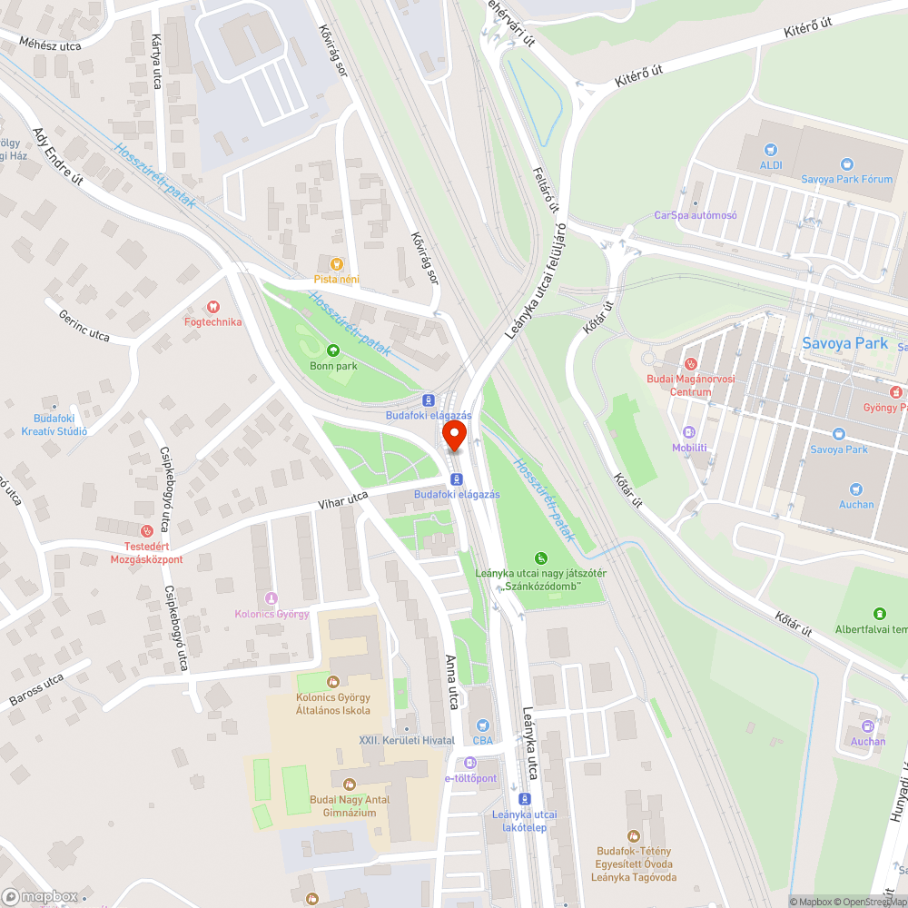 Budafoki elágazás graffitis és gazos bejelentés helye