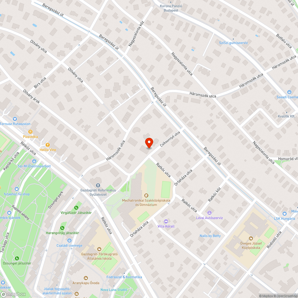 Elhagyott autó bejelentés helye