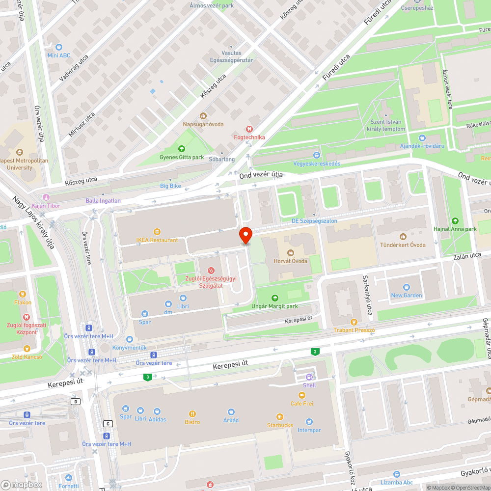 Forgalmas kihajtónál egyre jobban növő kátyú bejelentés helye