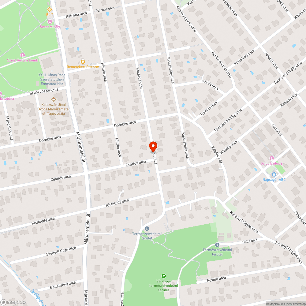 Kátyú a II. ker. Csatlós utca-Kokárda utca sarkán. bejelentés helye