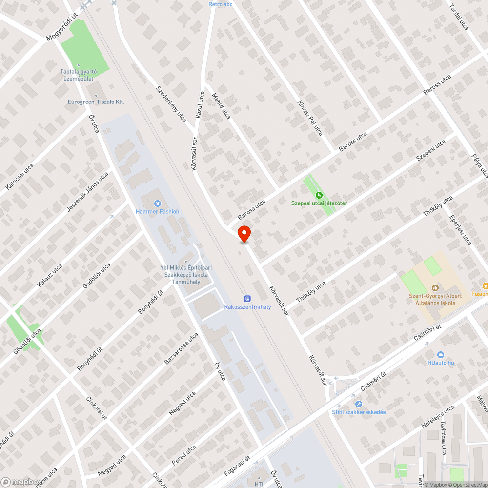 Kiszáradt fasor bejelentés helye