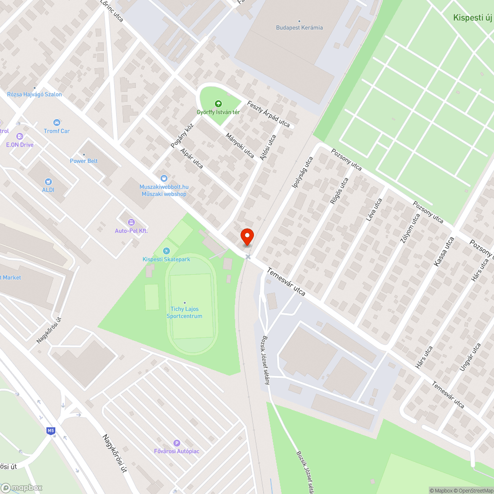 Temesvár utcai vasúti átjáró (Lajosmizsei vasút) bejelentés helye