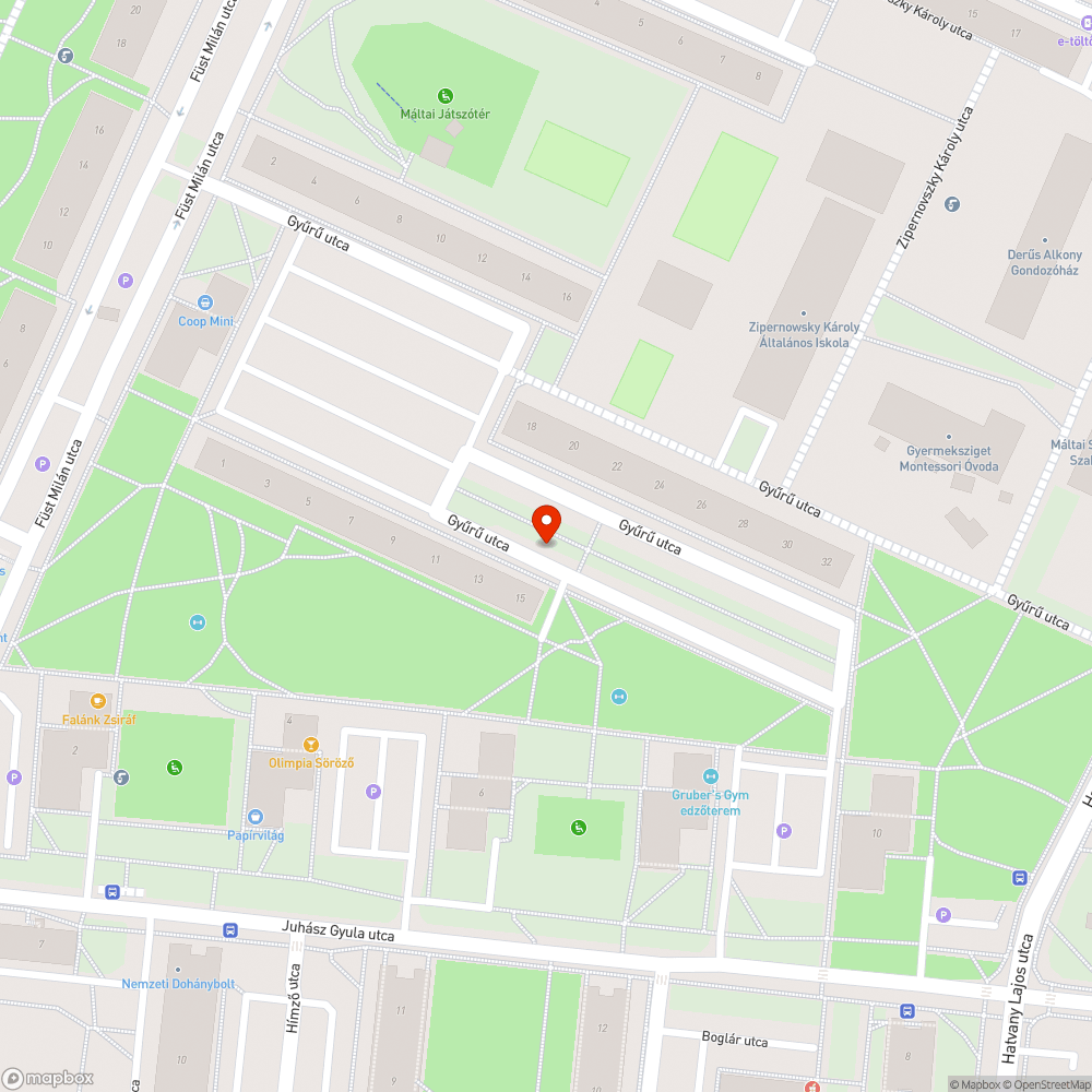 Eltömődött vízelvezető bejelentés helye