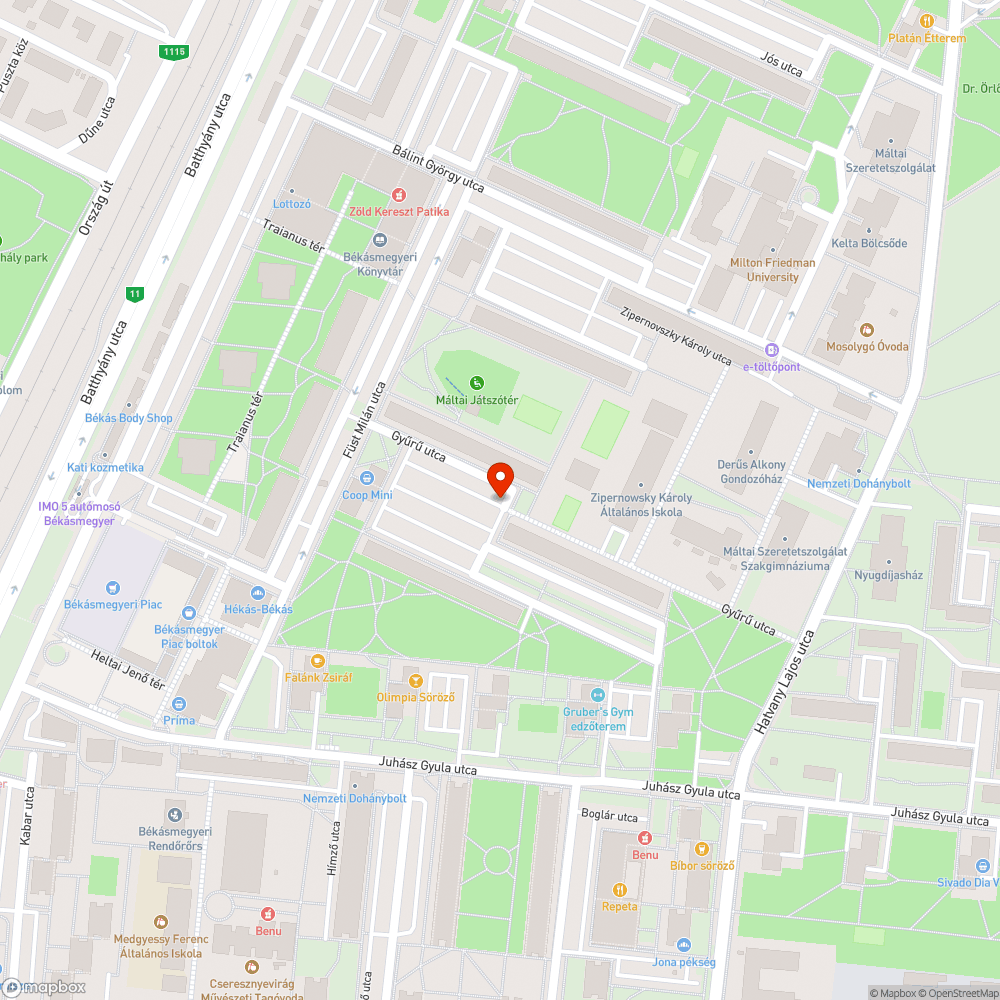 Eltömődött vízelvezető bejelentés helye