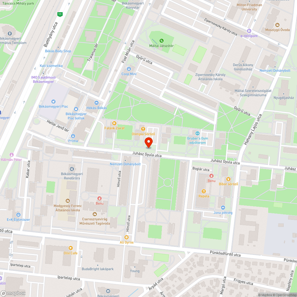 Megdőlt lámpa bejelentés helye