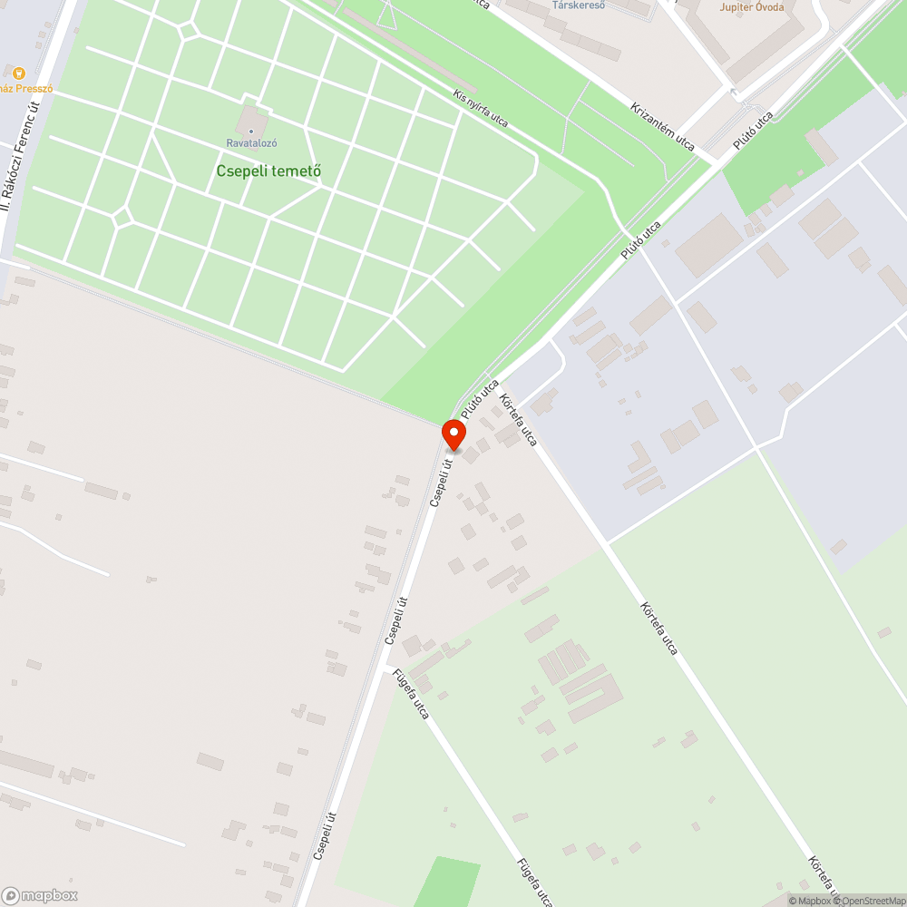 Úthibák (Csepeli út - Plútó utca) bejelentés helye