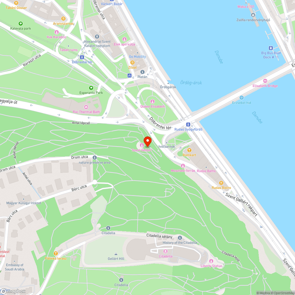 Levelek letakarítása a Szent Gellért szobor környéki lépcsőkről bejelentés helye