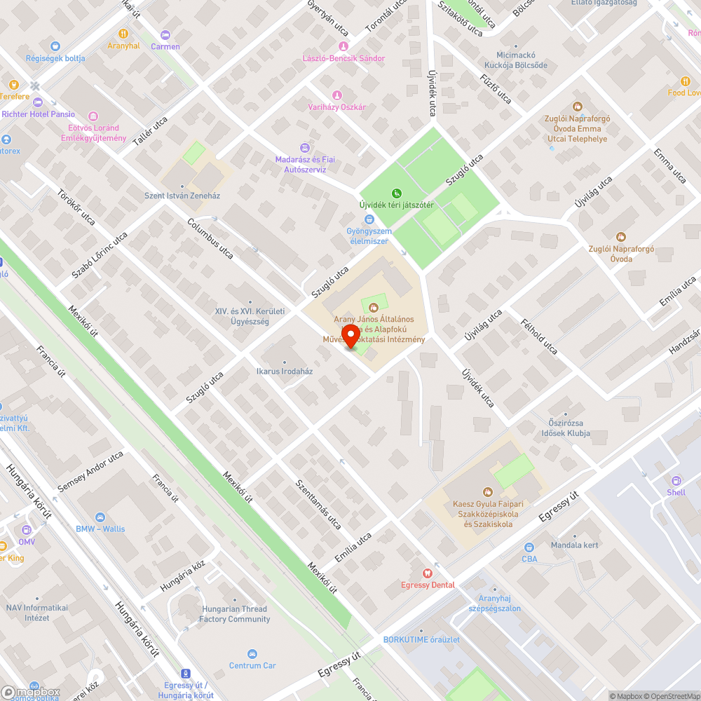 Elhagyott autó bejelentés helye