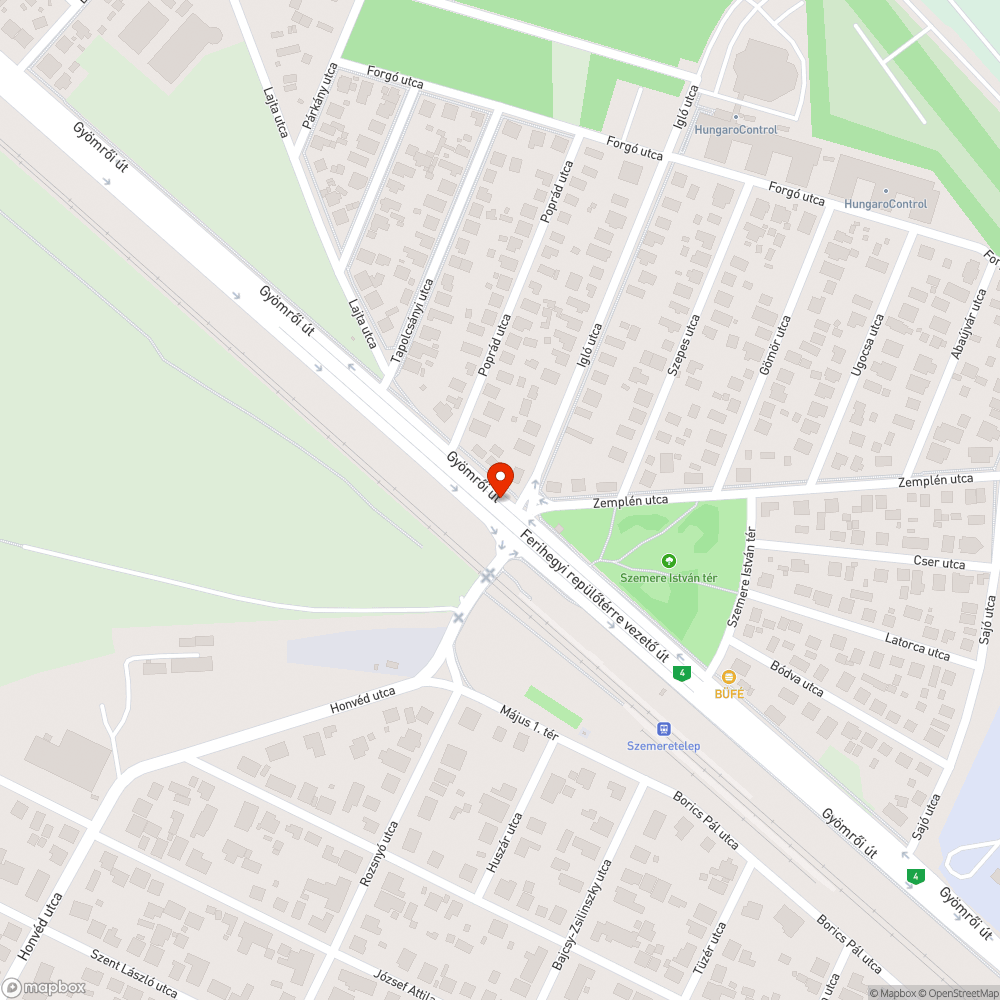 Ferihegy vasúti megállóhely -  MÁV bejelentés helye