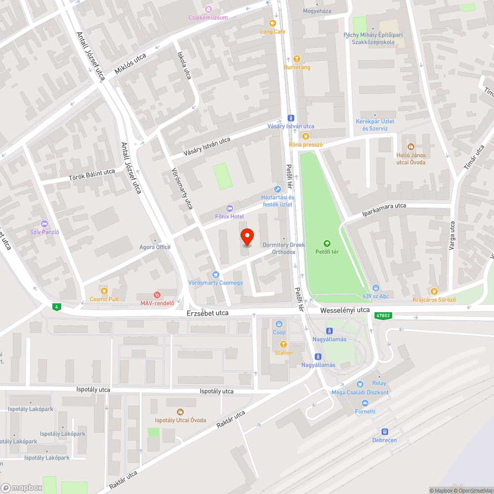 Elhagyott gépkocsi bejelentés helye