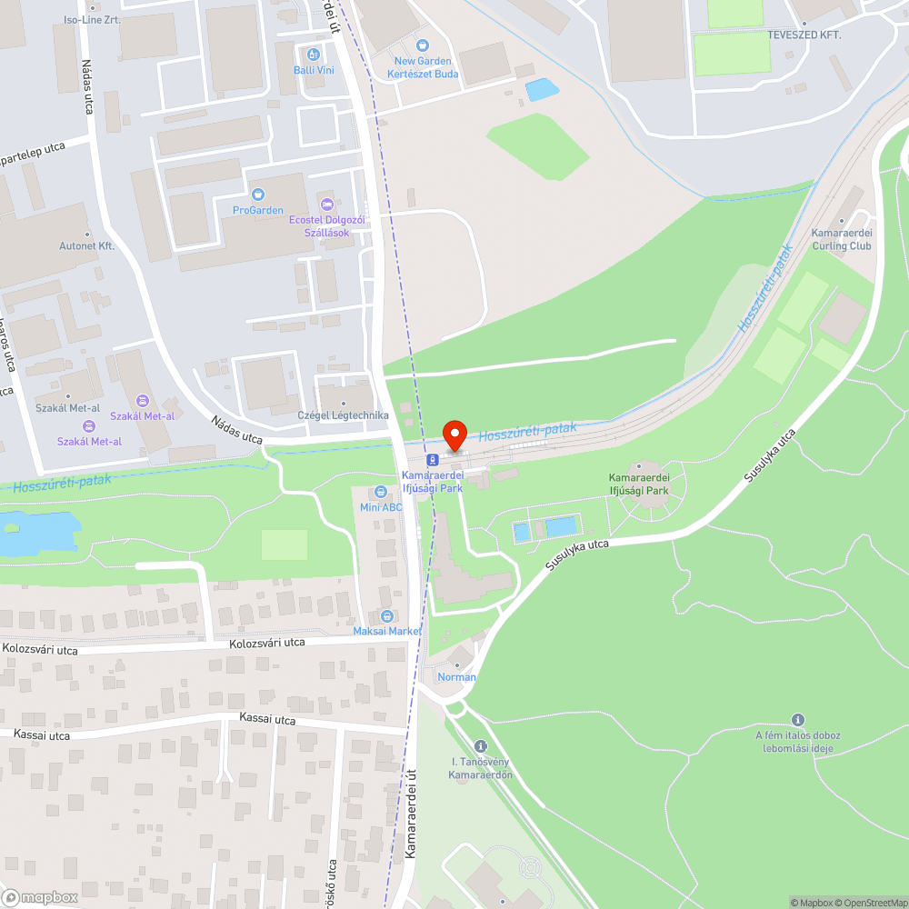 Kamaraerdei Ifjúsági Park / kerékpártároló végállomáshoz bejelentés helye