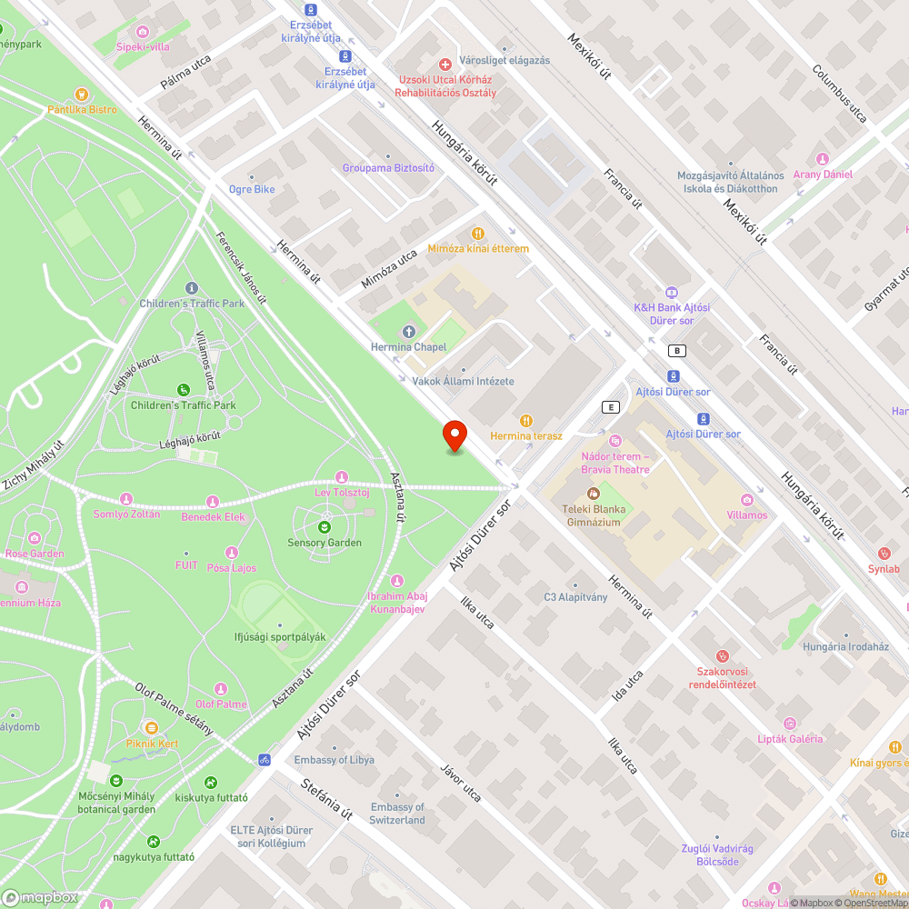 Megrongált pad bejelentés helye