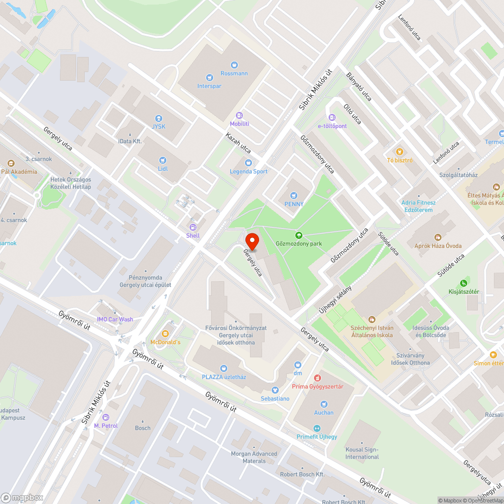 Gergely utca 114-118 - Úthiba a parkolóknál bejelentés helye