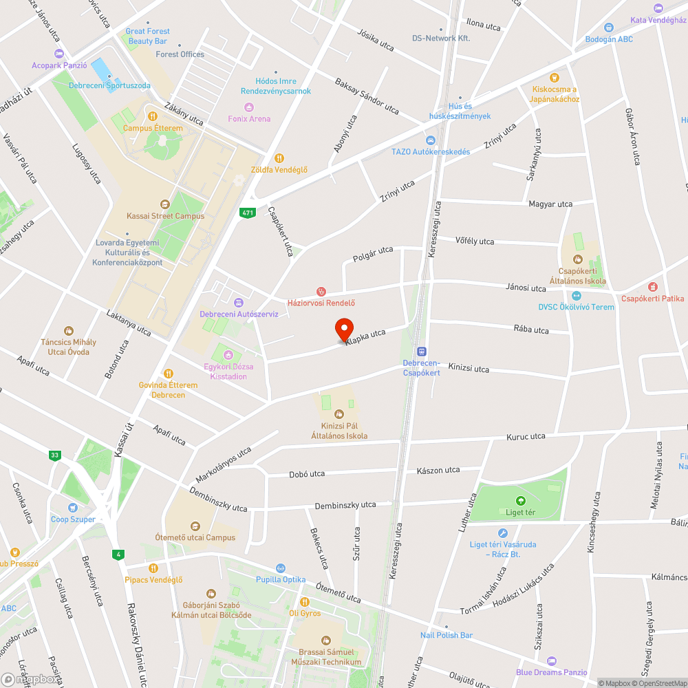 Életveszélyes utca bejelentés helye