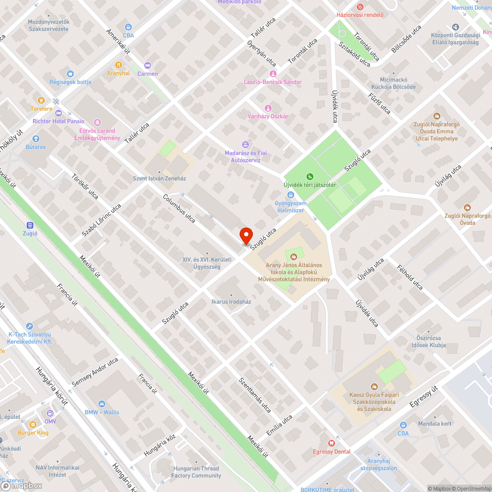 Föltehetően elfordult "egyenrangú utak kereszteződése" tábla bejelentés helye