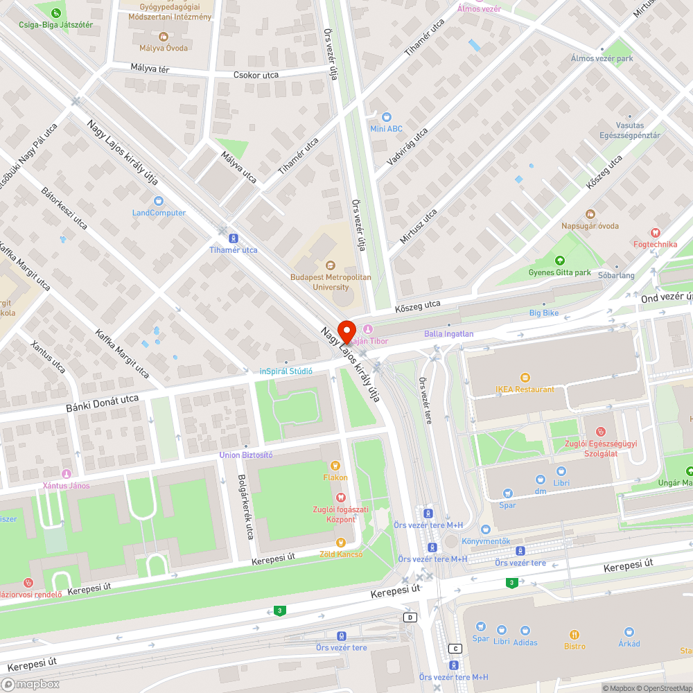 Hiányzó fényterelő bejelentés helye