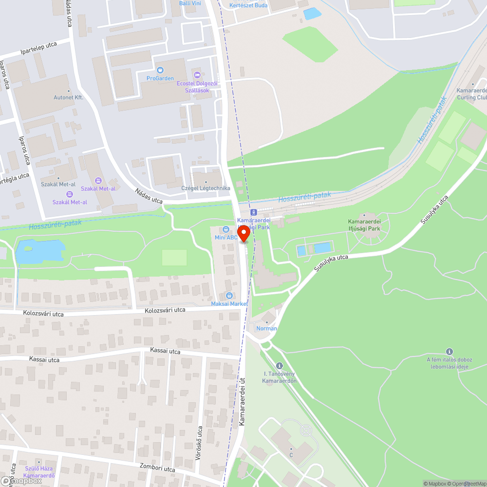 Sérült vízelvezető bejelentés helye