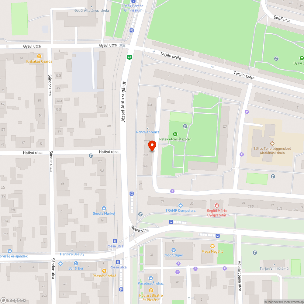 Eldugult víznyelő - József. A. sgt. 77/e bejelentés helye