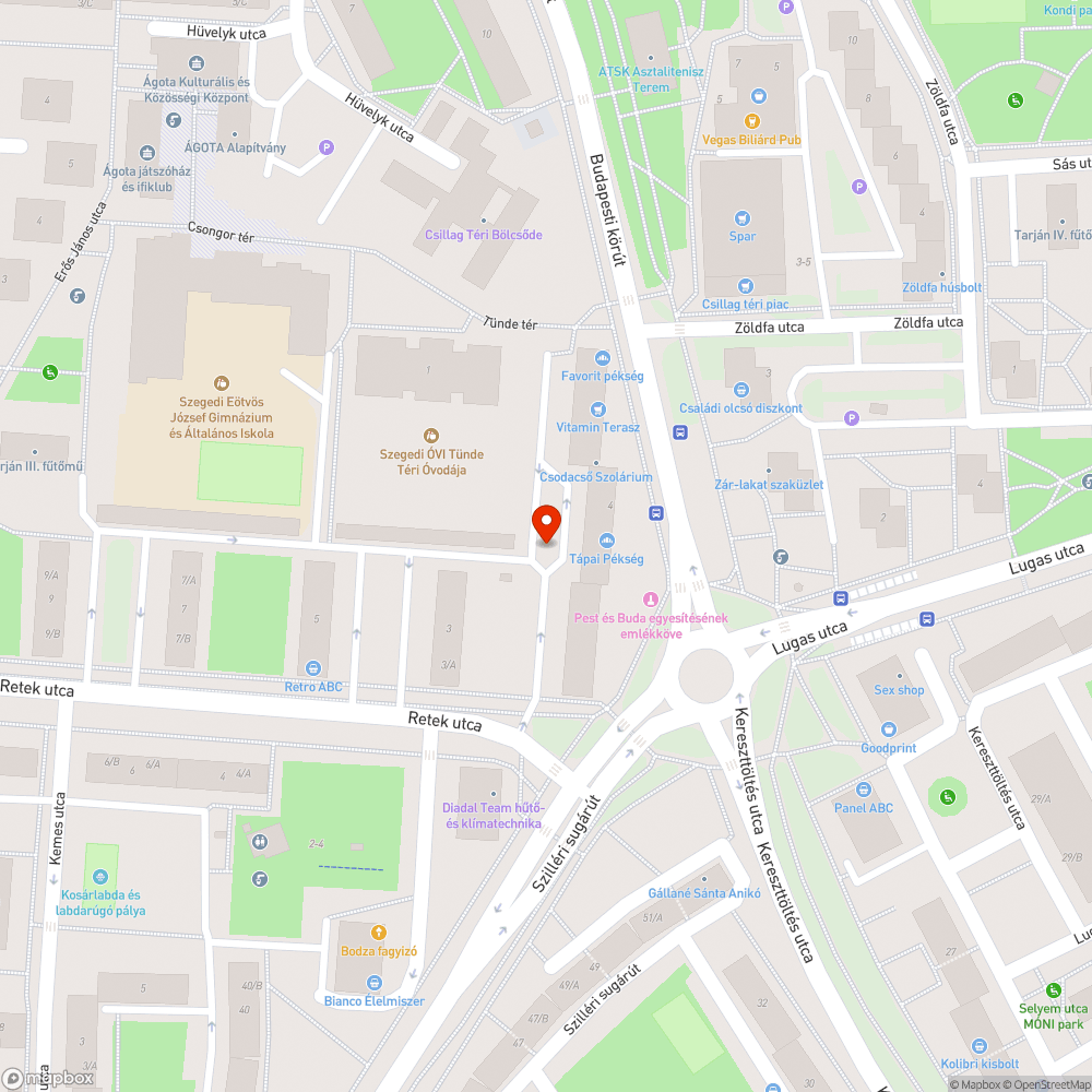 Megdőlt tábla -Budapesti krt. 4. mögött bejelentés helye