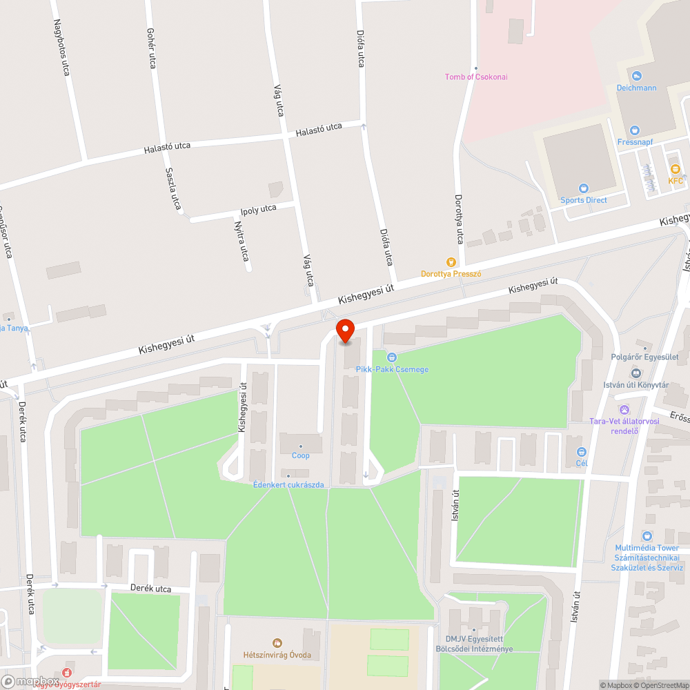 Balesetveszélyes járda bejelentés helye